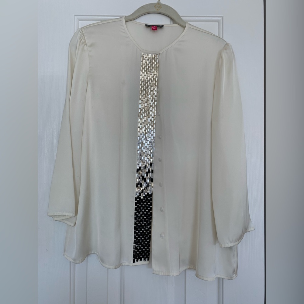 Vince Camuto Women’s Off White Satin Blouse Size 6